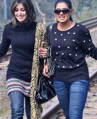 Anika Kabir Shokh with model Tisha 
