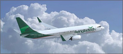Bangladesh Airlines plane flying