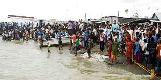 Capsize launch in Padma river Bangladesh