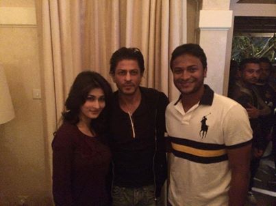 Shakib and wife shishir with Actor Shah Rukh Khan