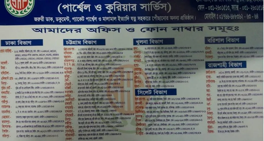 SA Paribahan branch Location and phone number in Bangladesh