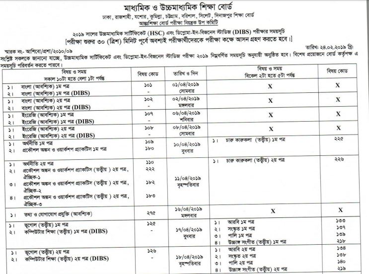 HSC routine1 2019