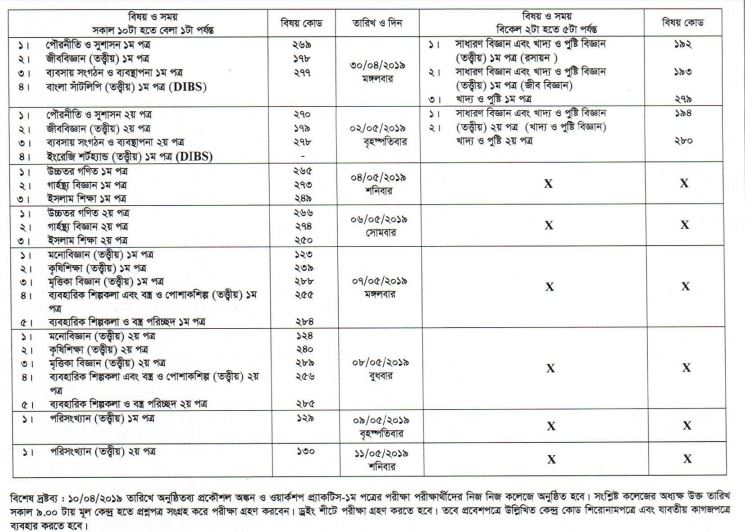 2019 hsc routine