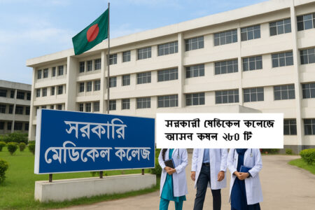 বাংলাদেশে সরকারি মেডিকেল কলেজে ২৮০ আসন কমলো government medical college in bangladesh reduce seats 280